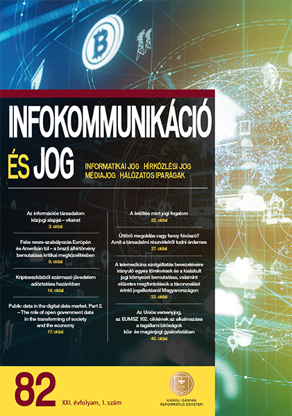 Infokommunikáció és Jog - Informatikai jog - hírközlési jog - médiajog - hálózatos iparágak - link